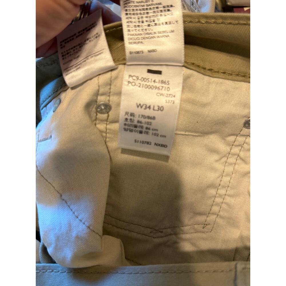 Levi's 514 Straight Fit Pants Jeans Stretch Khaki Beige Tan Men's W34 x L30 - Picture 10 of 10